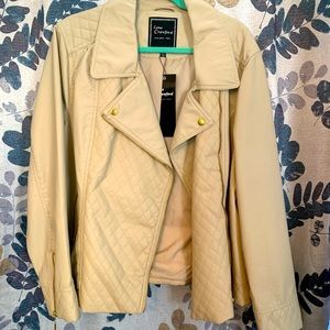 Brand new, faux leather jacket.